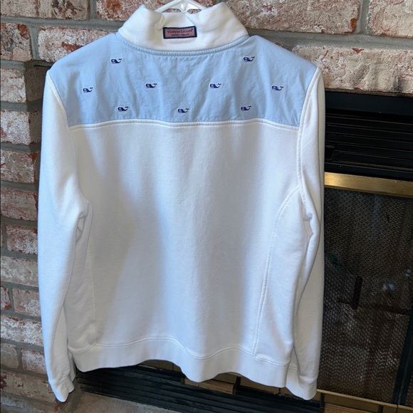 (Lot of 2)Vineyard Vines Shep Shirt 1/4 Zip Pullover Sweater Patriotic/whales L - Picture 4 of 12